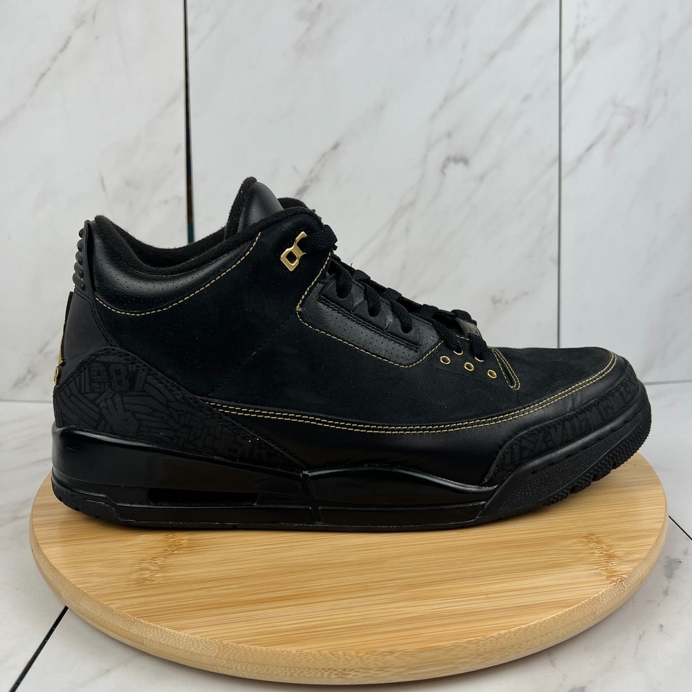 2011 Nike Air Jordan 3 Black History Month Mens Size 13 Sneakers 455657-001